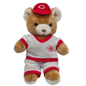 VTG Cincinnati Reds Plush Bear Steven Smith Stuffed Animals MLB Souvenir Toy /UU